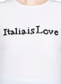 Detail View - Click To Enlarge - - - 'Italia is Love' sequin slogan silk blend top
