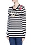 Front View - Click To Enlarge - - - 'Portofino' sequin embroidery stripe sweater