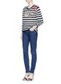 Figure View - Click To Enlarge - - - 'Portofino' sequin embroidery stripe sweater