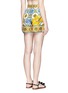 Back View - Click To Enlarge - - - Maiolica flower print silk twill shorts