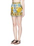 Figure View - Click To Enlarge - - - Maiolica flower print silk twill shorts