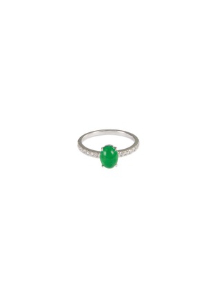 Main View - Click To Enlarge - SAMUEL KUNG - Jade diamond 18k white gold ring