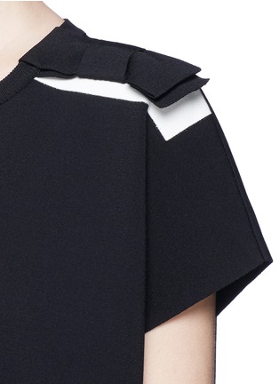 Detail View - Click To Enlarge - VALENTINO GARAVANI - Contrast bow shoulder knit top