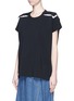 Front View - Click To Enlarge - VALENTINO GARAVANI - Contrast bow shoulder knit top