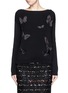 Main View - Click To Enlarge - VALENTINO GARAVANI - 'Camubutterfly Noir' embroidery chunky knit sweater