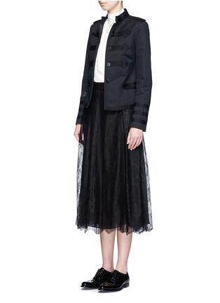 Figure View - Click To Enlarge - VALENTINO GARAVANI - Chantilly lace midi skirt