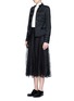 Figure View - Click To Enlarge - VALENTINO GARAVANI - Chantilly lace midi skirt