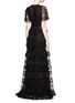 Back View - Click To Enlarge - VALENTINO GARAVANI - Lace feather bead appliqué tulle gown