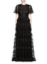 Main View - Click To Enlarge - VALENTINO GARAVANI - Lace feather bead appliqué tulle gown