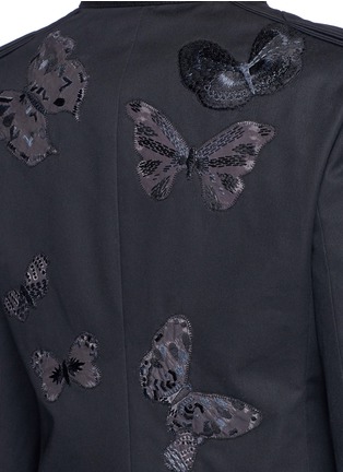 Detail View - Click To Enlarge - VALENTINO GARAVANI - 'Camubutterfly Noir' embroidery cotton twill band jacket