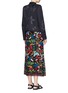 Figure View - Click To Enlarge - VALENTINO GARAVANI - 'Camubutterfly Noir' embroidery cotton twill band jacket