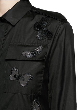 Detail View - Click To Enlarge - VALENTINO GARAVANI - 'Camubutterfly Noir' embroidery cotton romper