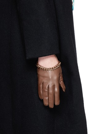 Figure View - Click To Enlarge - MAISON FABRE - 'Sasha' chain lamb leather gloves