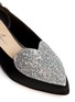 Detail View - Click To Enlarge - ISA TAPIA - 'Clement' glitter heart satin skimmer flats
