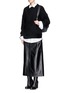 Figure View - Click To Enlarge - JINNNN - Leather cargo skirt