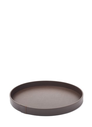 Main View - Click To Enlarge - PINETTI - Liverpool large round leather tray