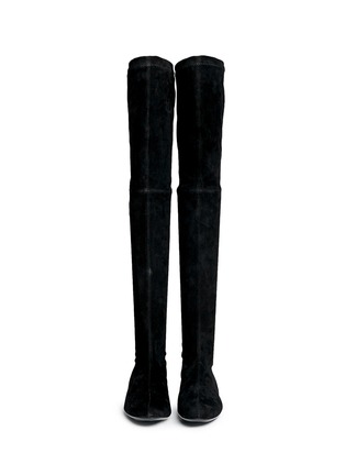 Figure View - Click To Enlarge - CLERGERIE - 'Fetej' stretch suede thigh high boots