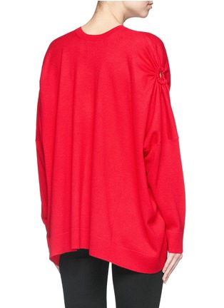Back View - Click To Enlarge - ALEXANDER MCQUEEN - Cut-out sleeve wool sweater