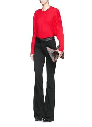 Figure View - Click To Enlarge - ALEXANDER MCQUEEN - Cut-out sleeve wool sweater