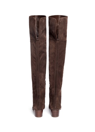 Back View - Click To Enlarge - CHLOÉ - 'Sonia' zip suede thigh high boots