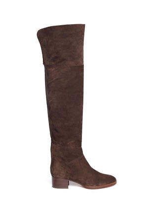 Main View - Click To Enlarge - CHLOÉ - 'Sonia' zip suede thigh high boots