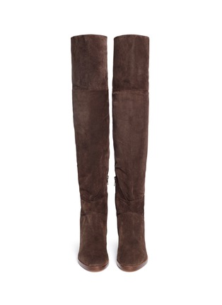 Figure View - Click To Enlarge - CHLOÉ - 'Sonia' zip suede thigh high boots