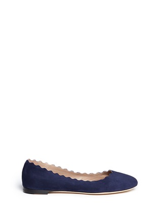Main View - Click To Enlarge - CHLOÉ - 'Lauren' scalloped edge suede flats