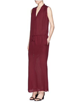 Figure View - Click To Enlarge - VINCE - Shirred shoulder silk maxi dress