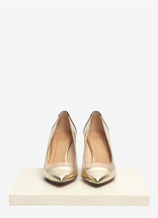 Front View - Click To Enlarge - PEDDER RED - Clear-panel metallic pumps