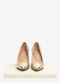 Front View - Click To Enlarge - PEDDER RED - Clear-panel metallic pumps