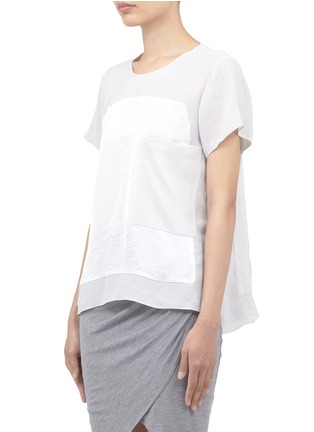 Front View - Click To Enlarge - HELMUT LANG - Panelled chiffon T-shirt