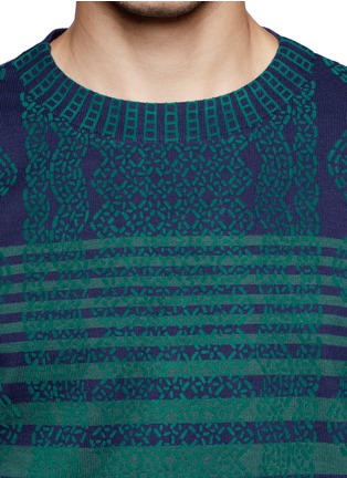 Detail View - Click To Enlarge - SACAI - Velvet appliqué striped sweater