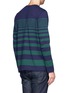 Back View - Click To Enlarge - SACAI - Velvet appliqué striped sweater