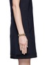 Figure View - Click To Enlarge - ELA STONE - Rowina leopard print fabric stud bracelet