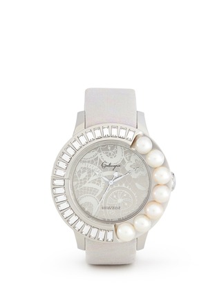 Main View - Click To Enlarge - GALTISCOPIO - 'Amour Perle' pearl and crystal lace dial watch