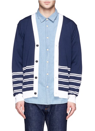 Main View - Click To Enlarge - WHITE MOUNTAINEERING - Cotton silk stripe cardigan