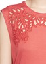 Detail View - Click To Enlarge - MAJE - Elan leaf pattern cutout T-shirt