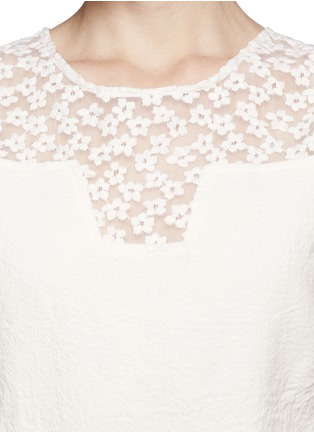 Detail View - Click To Enlarge - MAJE - Faubourg floral lace front dress