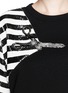 Detail View - Click To Enlarge - CHLOÉ - Sequin stripe scissor appliqué pullover