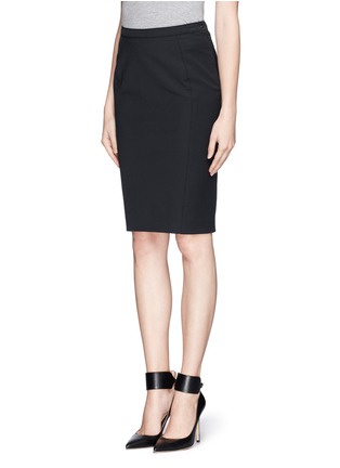Front View - Click To Enlarge - ARMANI COLLEZIONI - 'Gabardine' stretch pencil skirt
