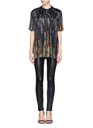 Figure View - Click To Enlarge - GIVENCHY - Sequin print silk T-shirt
