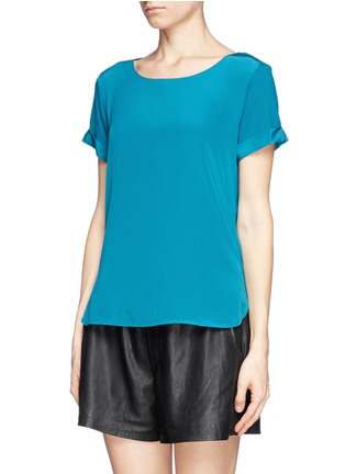 Front View - Click To Enlarge - VINCE - Silk front jersey T-shirt
