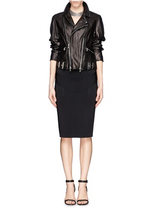 Figure View - Click To Enlarge - GIVENCHY - 'Jupe' ribbed jersey pencil skirt