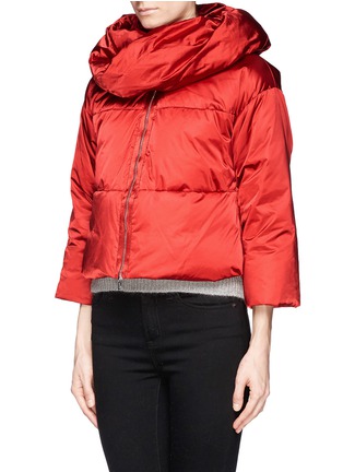 Front View - Click To Enlarge - ARMANI COLLEZIONI - Detachable collar down jacket