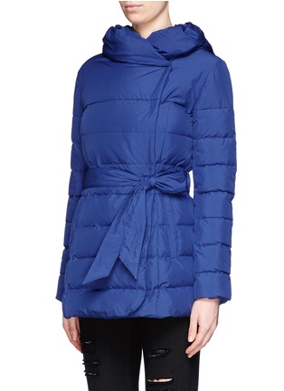 Front View - Click To Enlarge - ARMANI COLLEZIONI - Wrap front down jacket