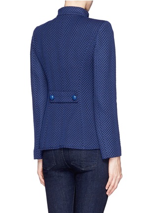 Back View - Click To Enlarge - ARMANI COLLEZIONI - Herringbone knit jacket