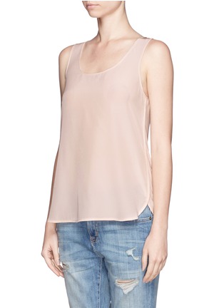 Front View - Click To Enlarge - VINCE - Silk crepe front jersey sleeveless top