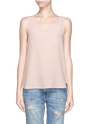 Main View - Click To Enlarge - VINCE - Silk crepe front jersey sleeveless top