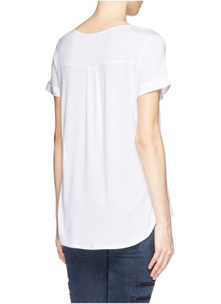 Back View - Click To Enlarge - VINCE - Silk front jersey T-shirt