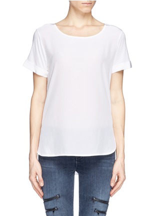 Main View - Click To Enlarge - VINCE - Silk front jersey T-shirt